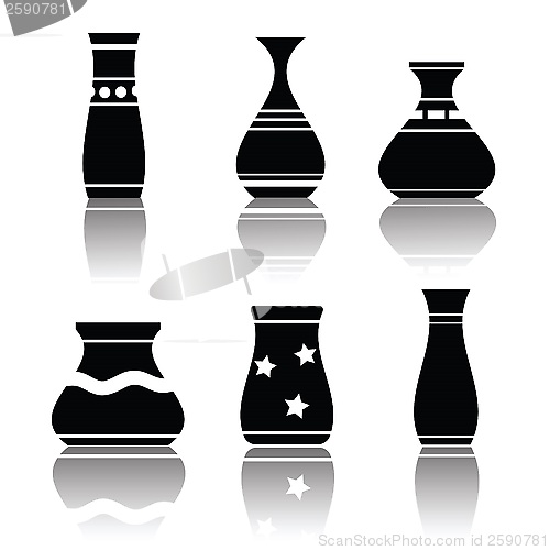 Image of silhouettes of vases