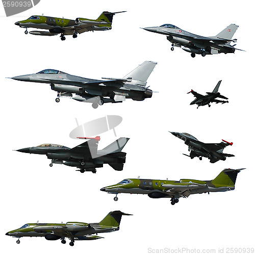 Image of War plane collection isolated on a white background. High resolu