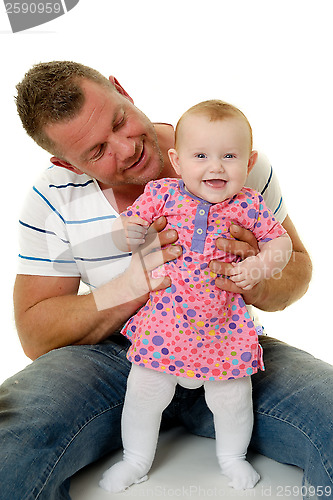 Image of Smiling father and baby