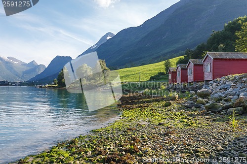 Image of Camping on the shore of Nordfjord, Norway