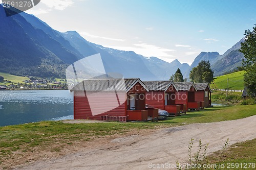 Image of Camping on the shore of Nordfjord, Norway