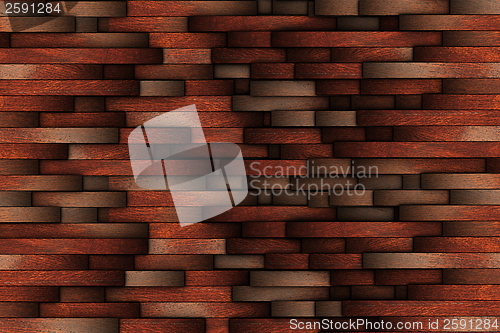 Image of mahogany abstract wooden wall design