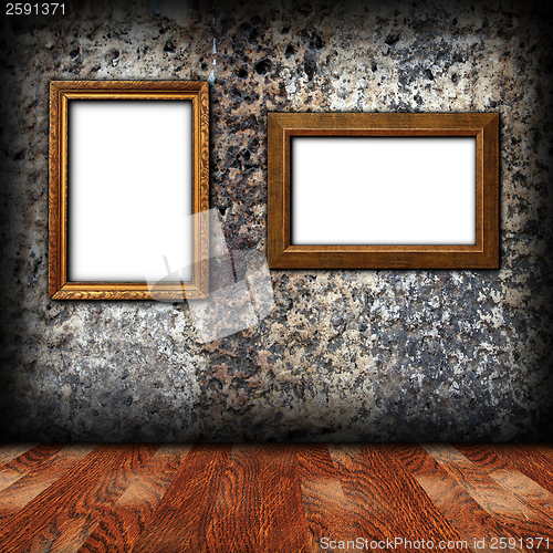 Image of empty frames on wall for design