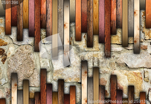 Image of mounting wood floor on cracked stones