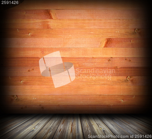 Image of indoor background with wood planks finishing