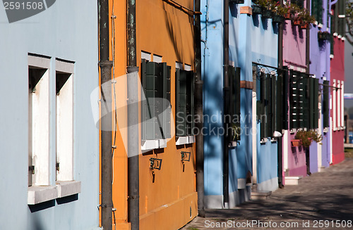 Image of Burano houses colored facades