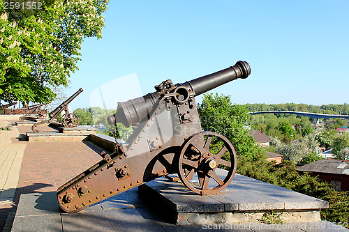 Image of old cannons in park of Chernigov