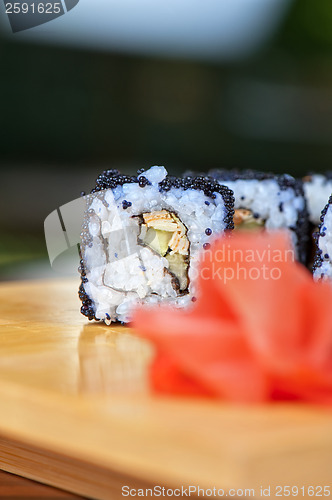 Image of tobico sushi rolls