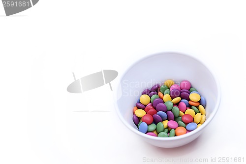 Image of White background with colorful bright candy