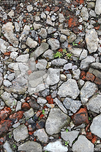 Image of Background with fragments of brick and concrete 