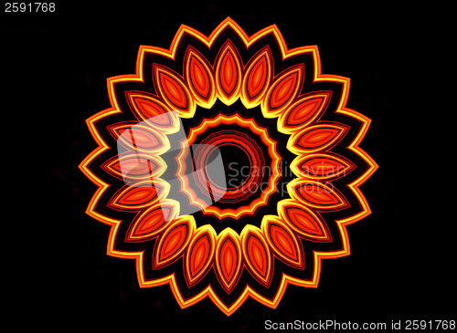 Image of Fiery flower on black background