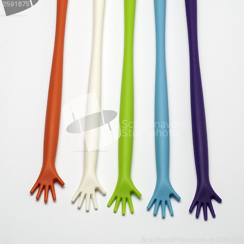 Image of 5 plastic hands