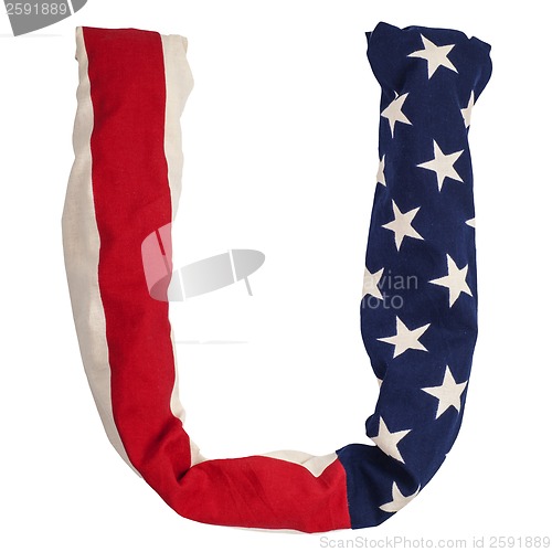 Image of letter U, american flag