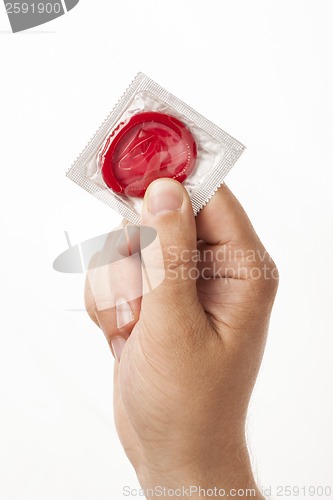 Image of Hand with condom