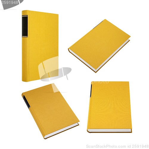 Image of Yellow book in four different angles