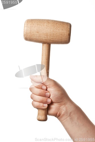 Image of hand holding hammer