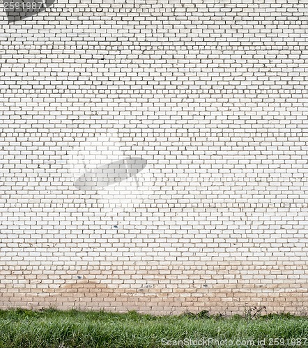 Image of huge white brick wall