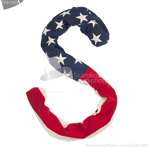 Image of letter S, american flag