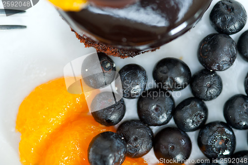 Image of chocolate and fruit cake