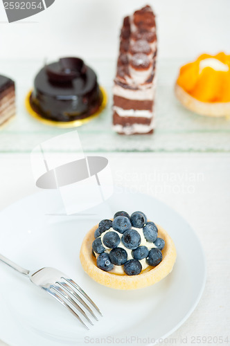 Image of blueberry cream cupcake