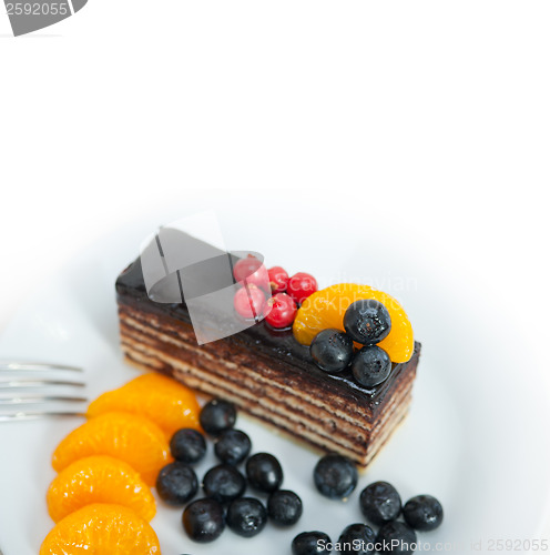 Image of chocolate and fruit cake