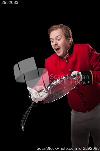 Image of Waiter drops a tray