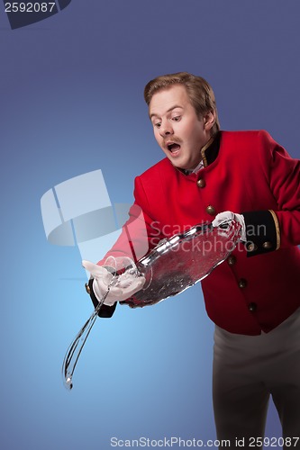 Image of Waiter drops a tray