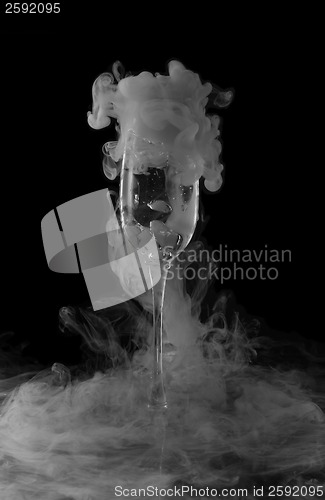 Image of glass with dry ice