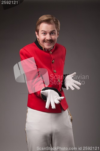 Image of Portrait of  surprised concierge (porter)
