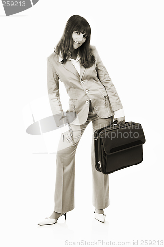 Image of Happy Businesswoman with a briefcase