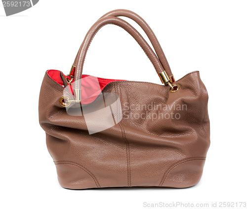 Image of Brown women bag isolated on white background