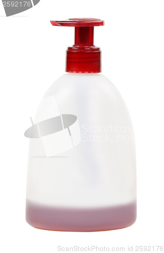 Image of Cosmetic bottle with red cap