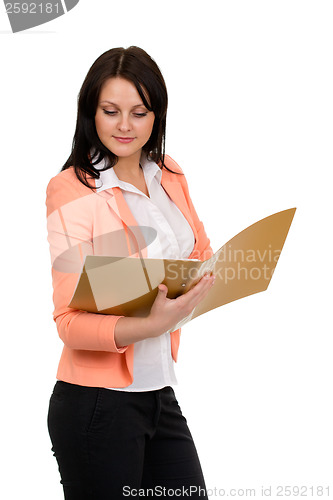 Image of beautiful girl with a folder 