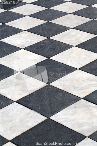 Image of heckered marble floor going off into the distance