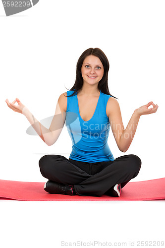 Image of Beautiful girl meditating