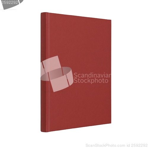 Image of standing closed red book in white background