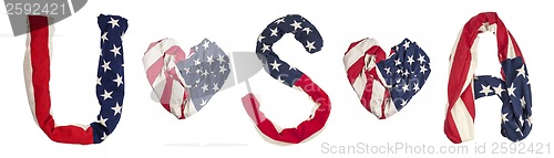 Image of simbols made from American flag