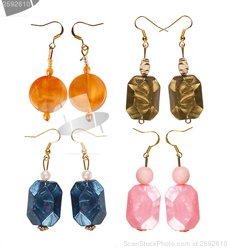 Image of Pearlescent earrings different on white background