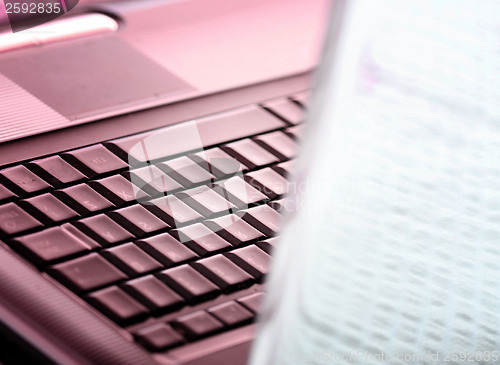 Image of Modern and stylish laptop. 