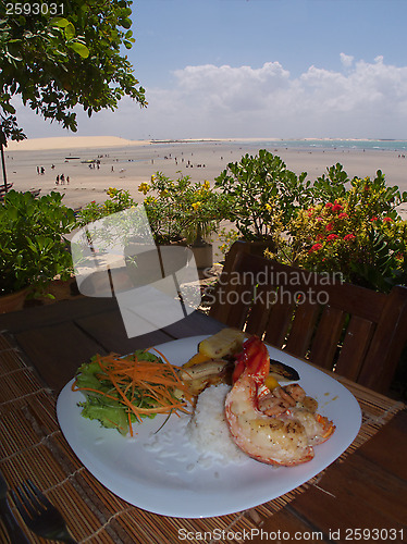 Image of Jericoacoara Beach seen from a restaurant