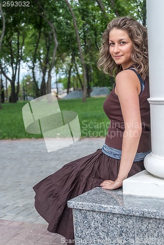 Image of portrait of young beautiful woman