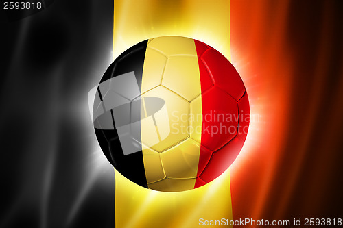 Image of Soccer football ball with Belgium flag