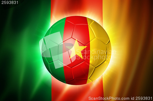 Image of Soccer football ball with Cameroon flag