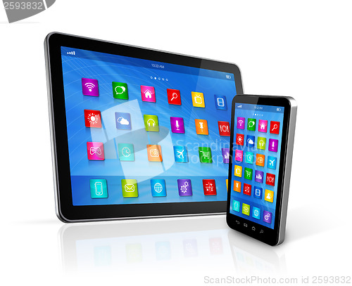 Image of Smartphone and Digital Tablet Computer