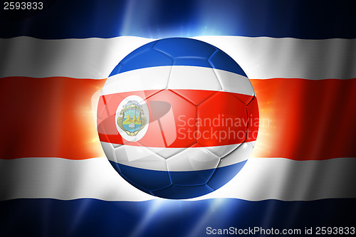 Image of Soccer football ball with Costa Rica flag