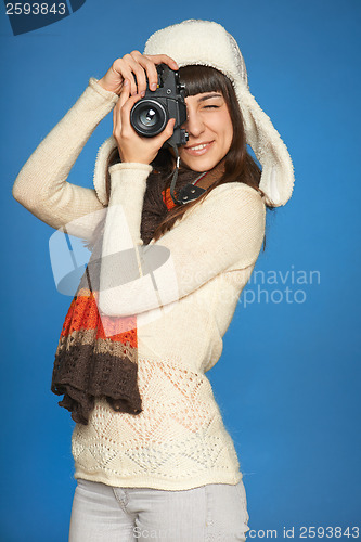 Image of Woman photographer making picture of you