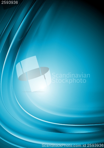 Image of Bright blue vector waves