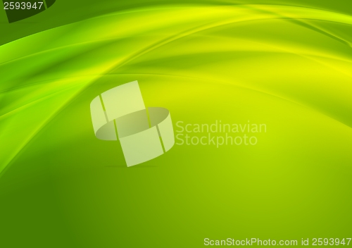 Image of Bright green vector waves design