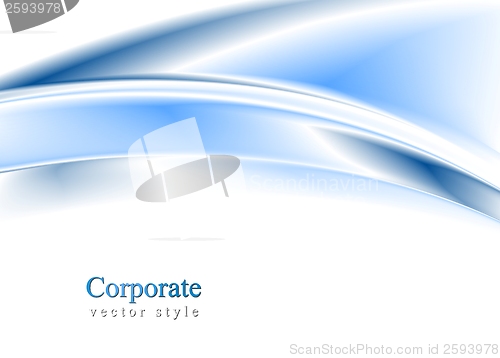 Image of Blue smooth vector waves background