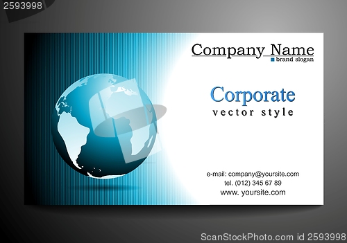 Image of Vector business card design with globe